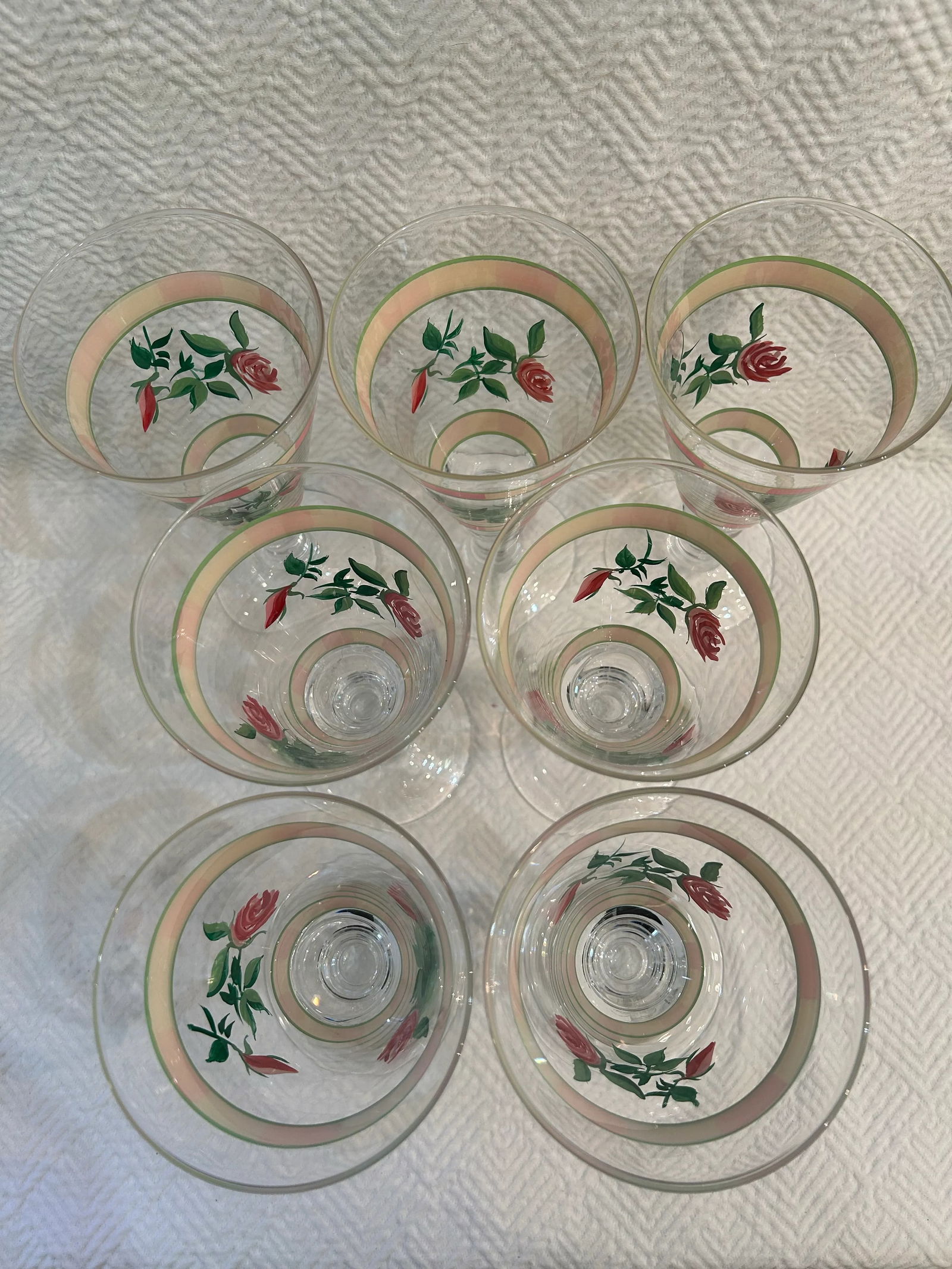 Early 21st Century Wedgwood "English Cottage" Hand Painted Goblets - a Set of 7 - 5