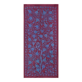 1970s Red Suzani Textile Art From Uzbekistan 3'1'' X 6'3''