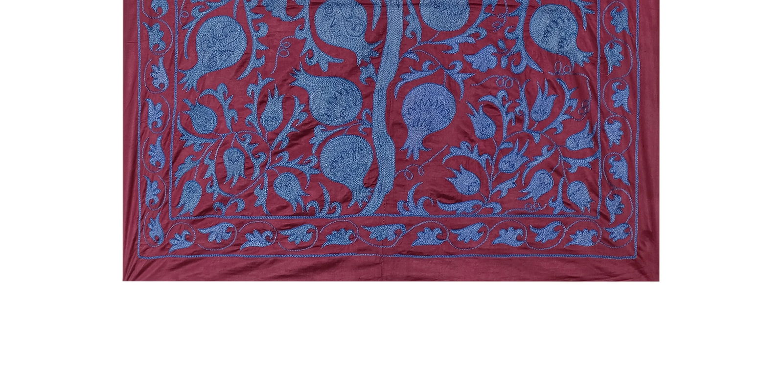 1970s Red Suzani Textile Art From Uzbekistan 3'1'' X 6'3'' - 2