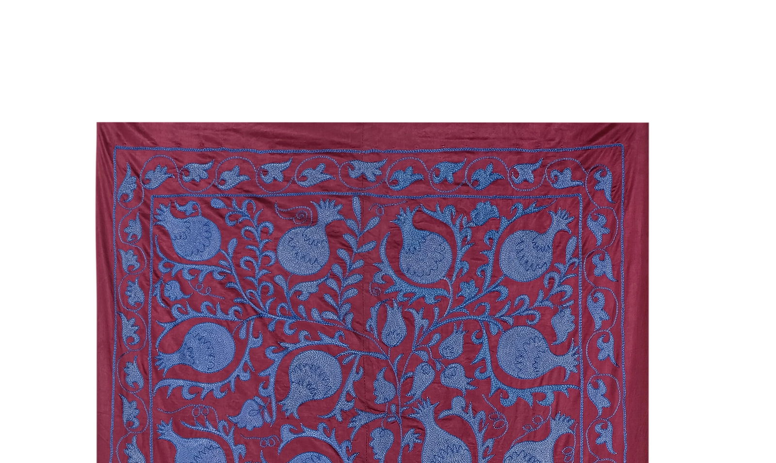 1970s Red Suzani Textile Art From Uzbekistan 3'1'' X 6'3'' - 3