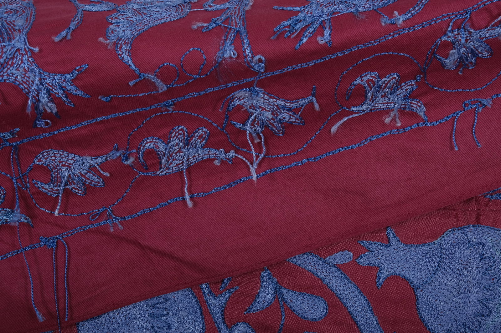 1970s Red Suzani Textile Art From Uzbekistan 3'1'' X 6'3'' - 9