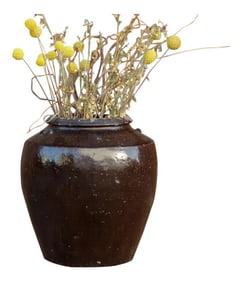 Antique Ebony Mandalay Martaban Jar