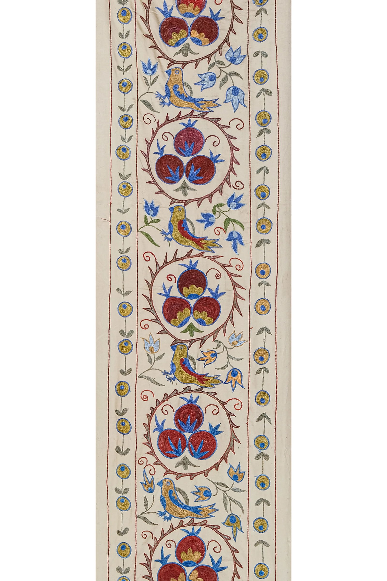 Bird Pictorial Suzani Table Runner 1'9'' X 6'2'' - 4
