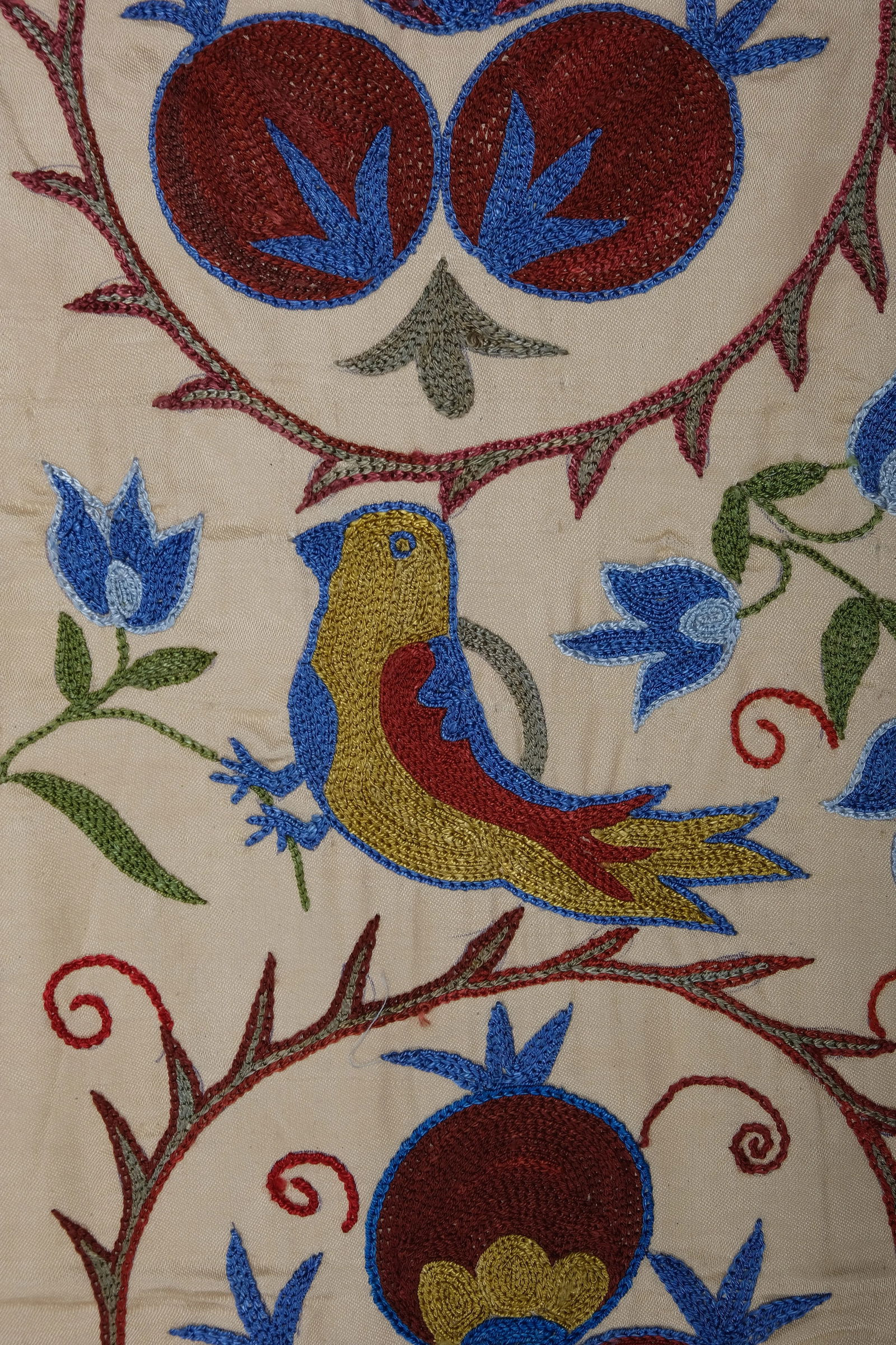 Bird Pictorial Suzani Table Runner 1'9'' X 6'2'' - 9
