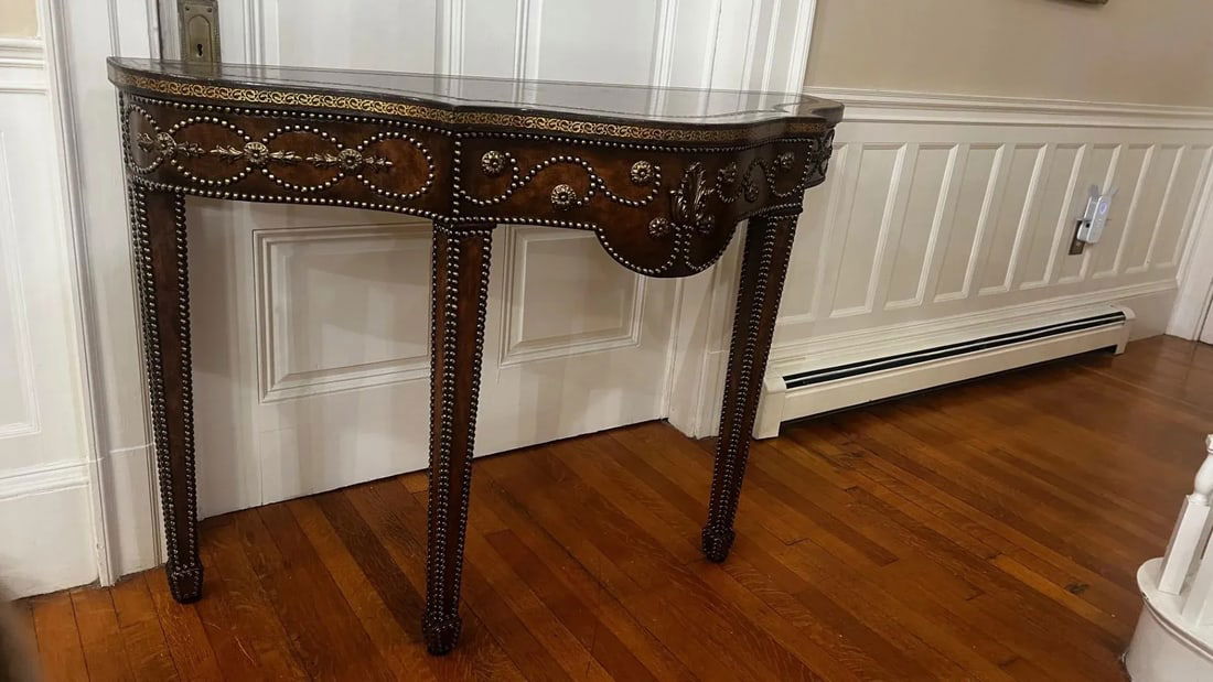 Maitland-Smith Tooled Leather Console Table - 2