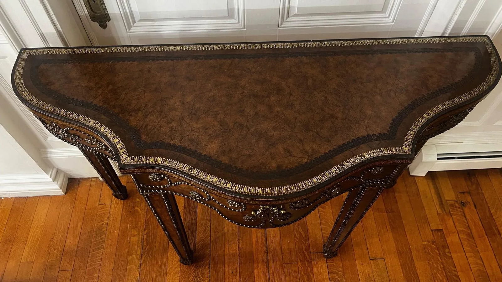 Maitland-Smith Tooled Leather Console Table - 4