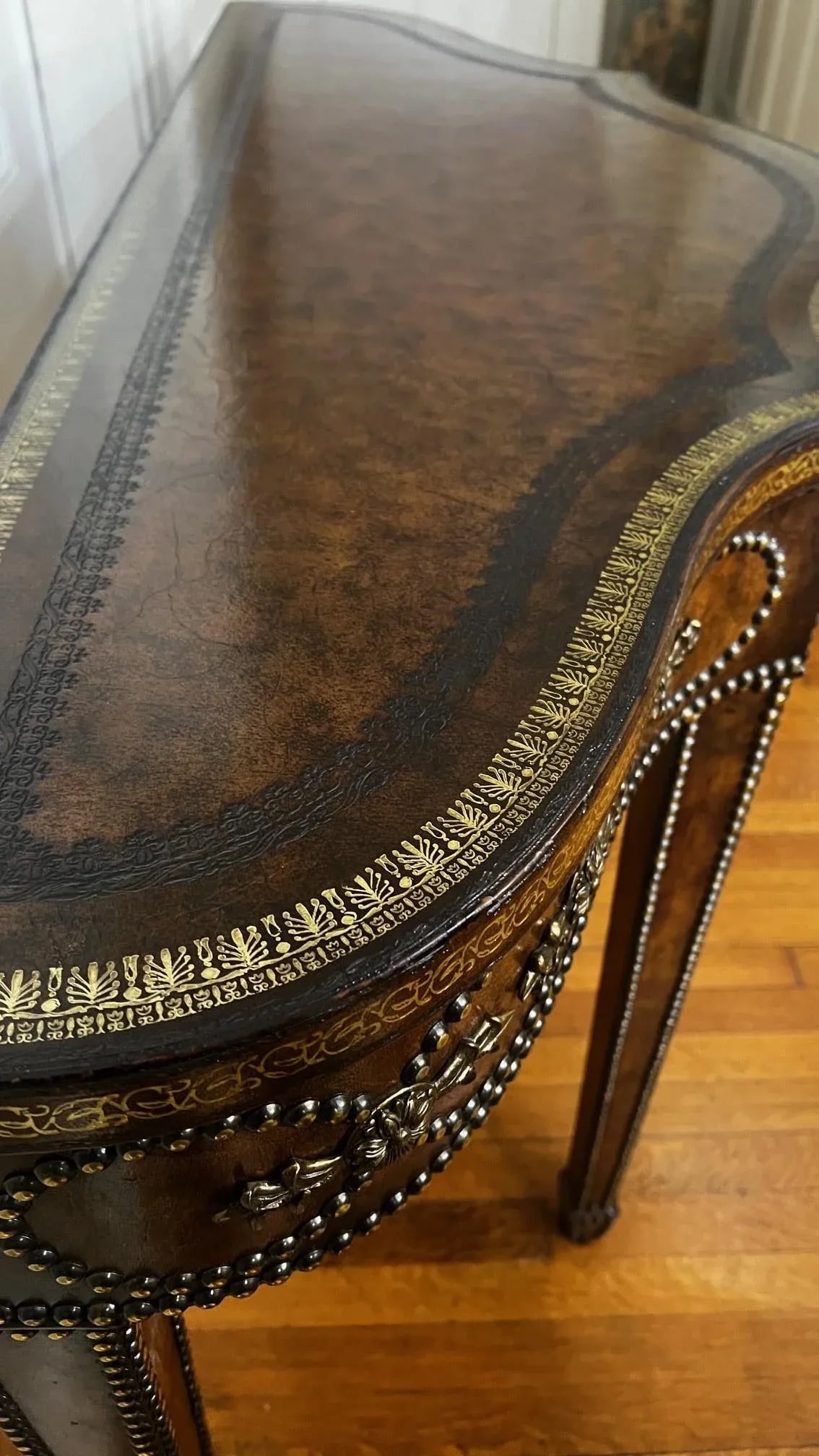 Maitland-Smith Tooled Leather Console Table - 6