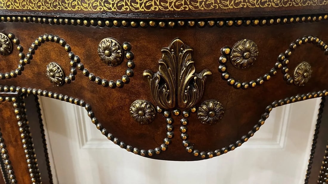 Maitland-Smith Tooled Leather Console Table - 8