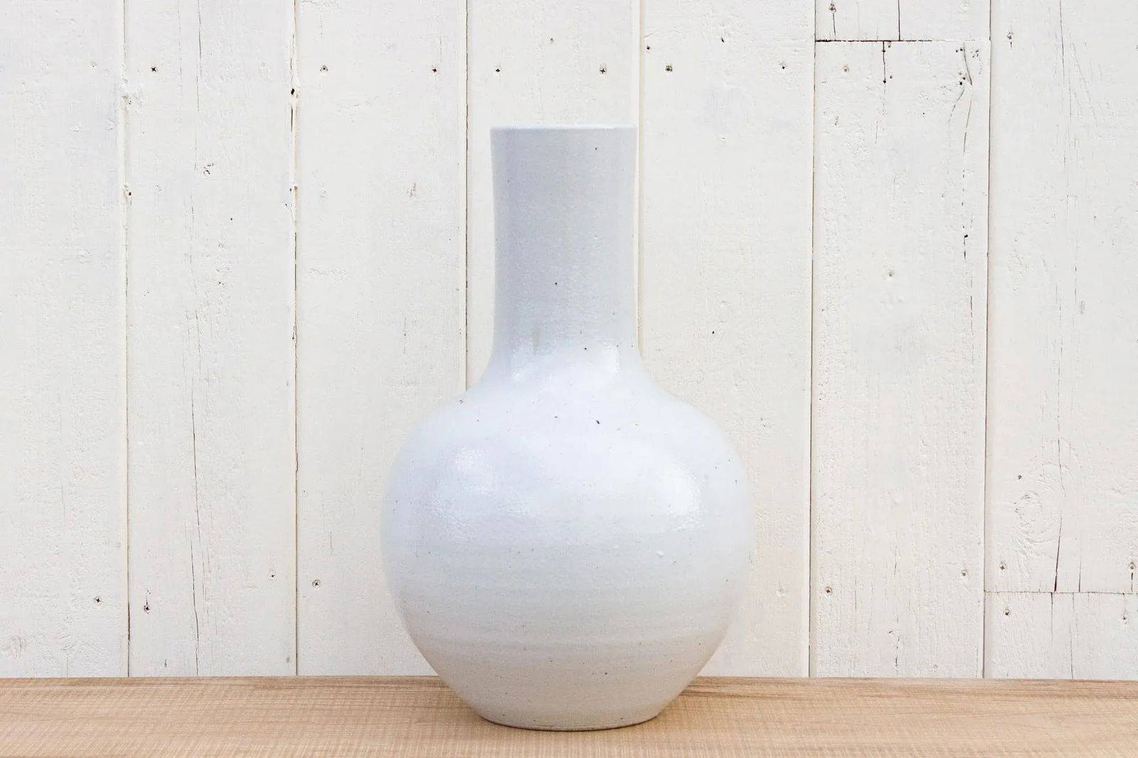 Very Tall White Glazed Asian Vase - 3
