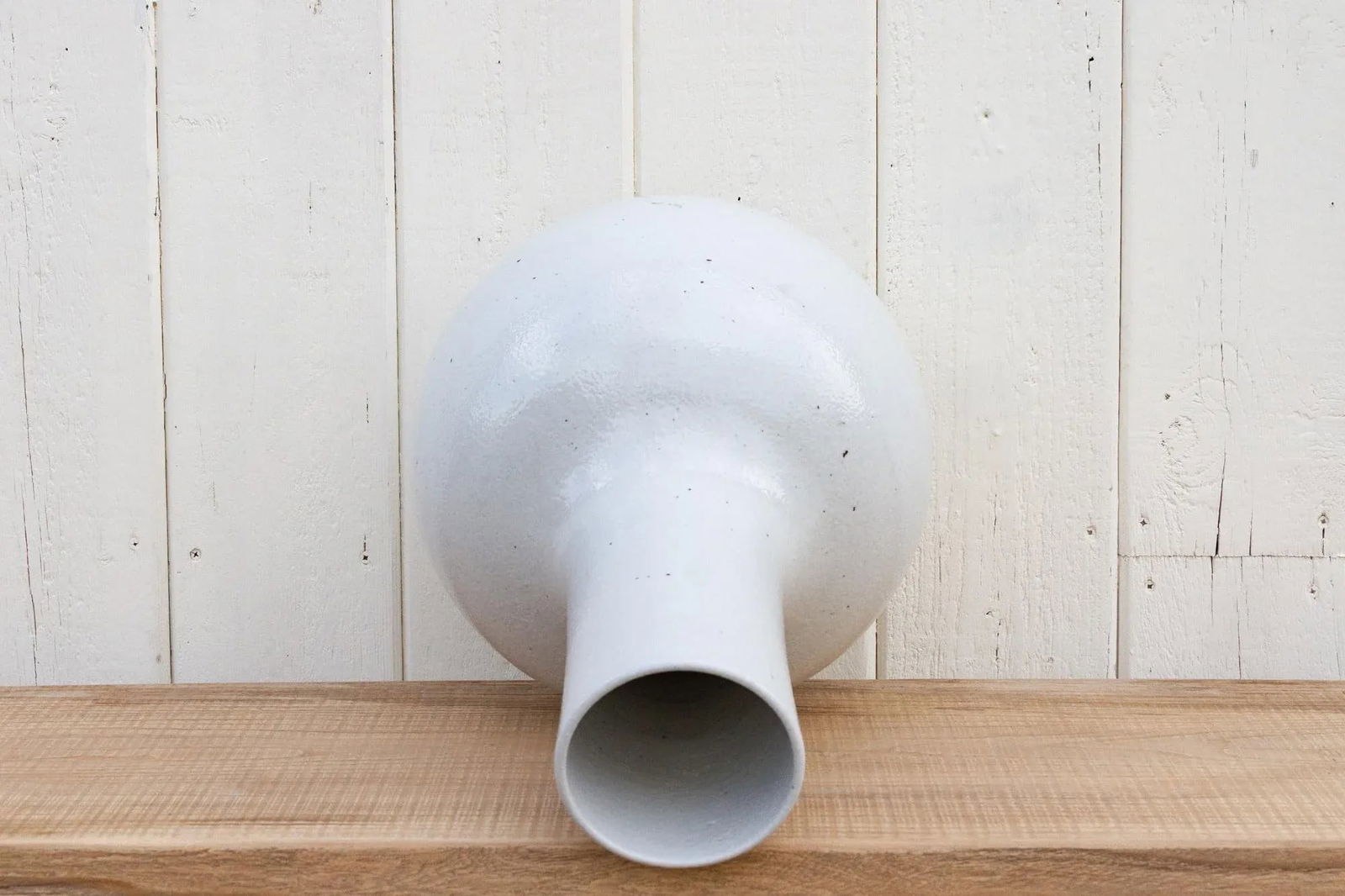 Very Tall White Glazed Asian Vase - 7