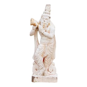 Antique Carved Stone Sadhu Statue