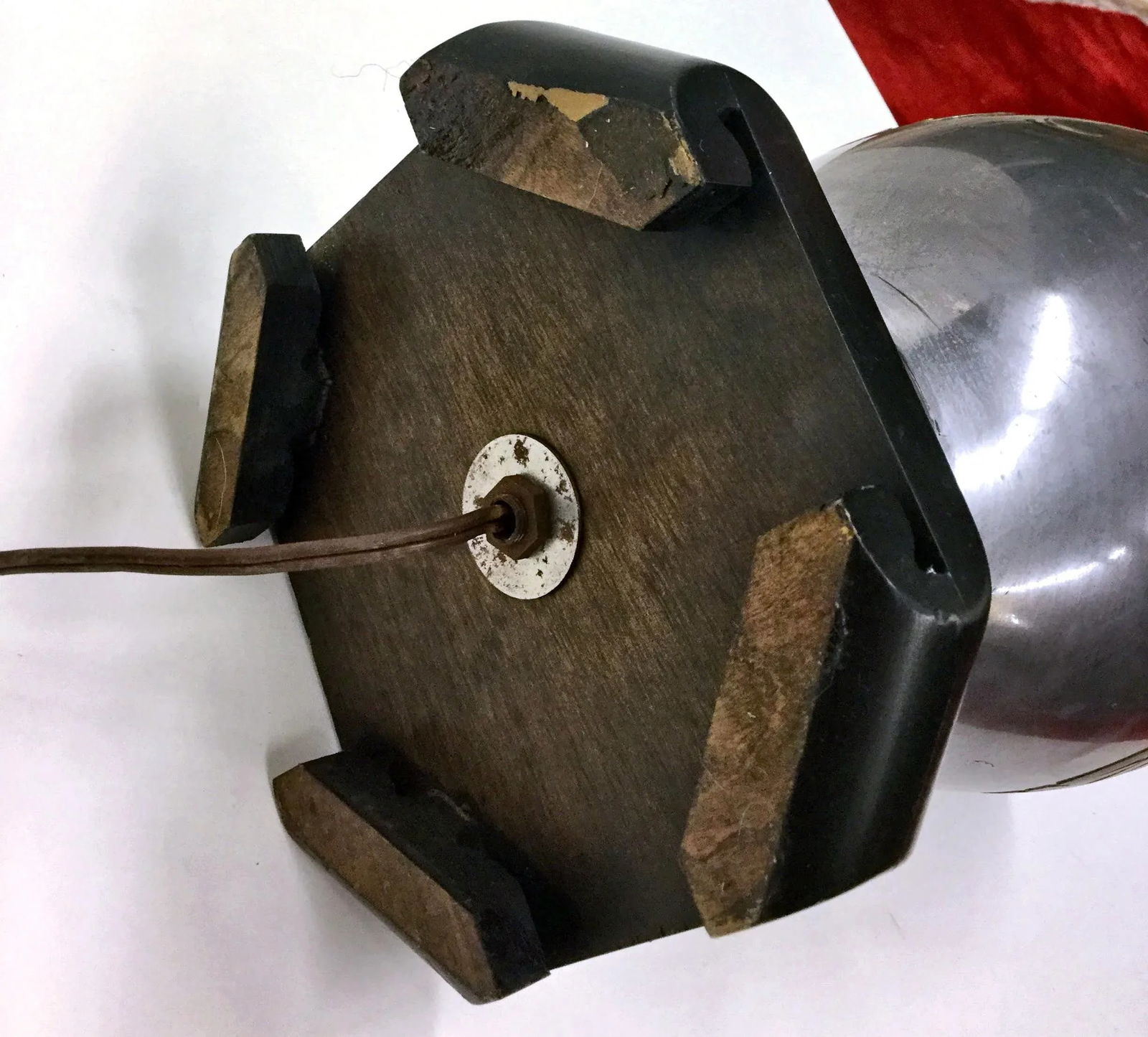 1960s Large Frederick Cooper Pewter Brutalist Table Lamp - 10