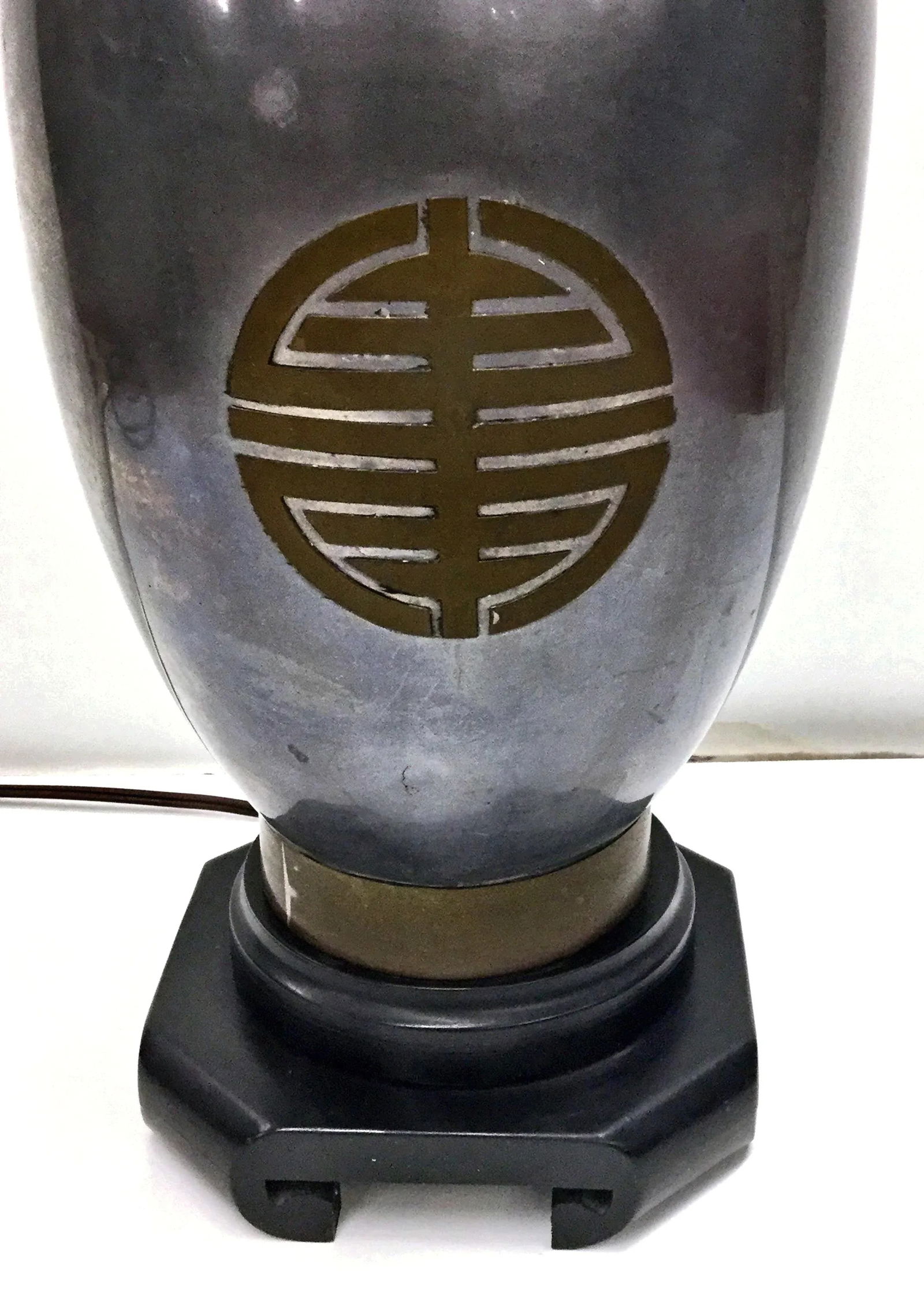 1960s Large Frederick Cooper Pewter Brutalist Table Lamp - 3