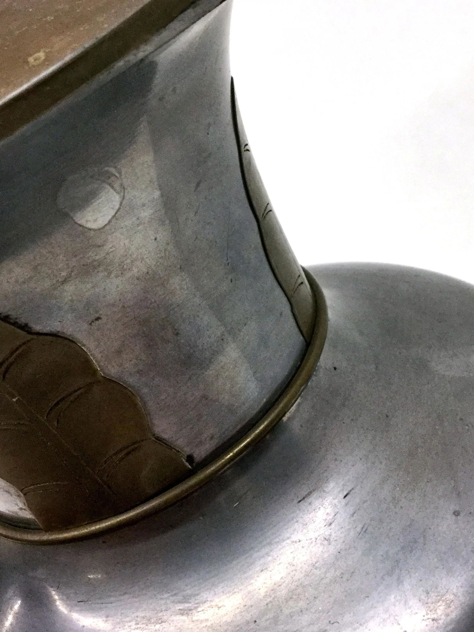 1960s Large Frederick Cooper Pewter Brutalist Table Lamp - 6