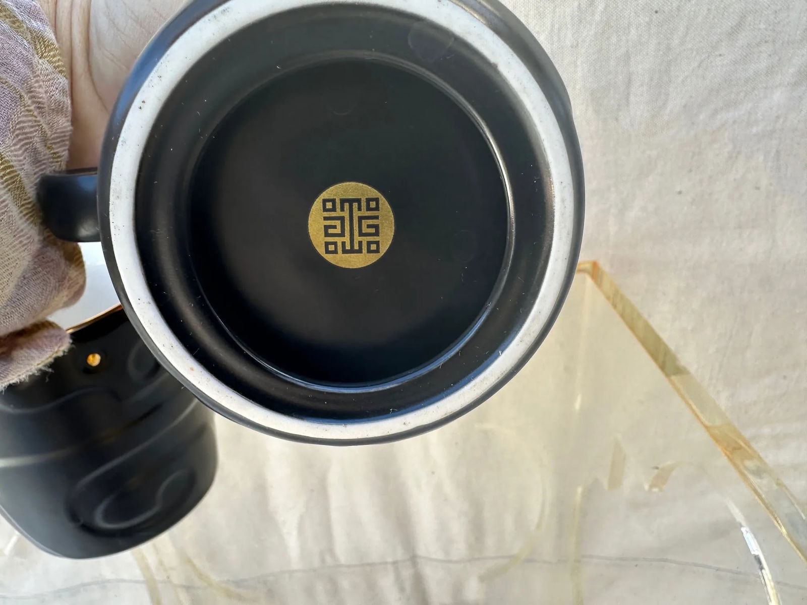 Pair of National Palace Museum Black Mugs - 5