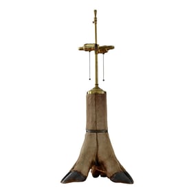 Mid Century Rustic Deer Hoof Table Lamp
