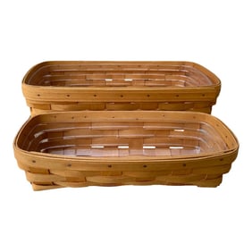 Vintage Longaberger Handwoven Rectangle Basket-A Pair