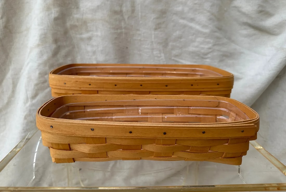 Vintage Longaberger Handwoven Rectangle Basket-A Pair - 5