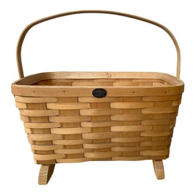 Vintage Peterboro Basket Co. Handwoven Gathering Basket