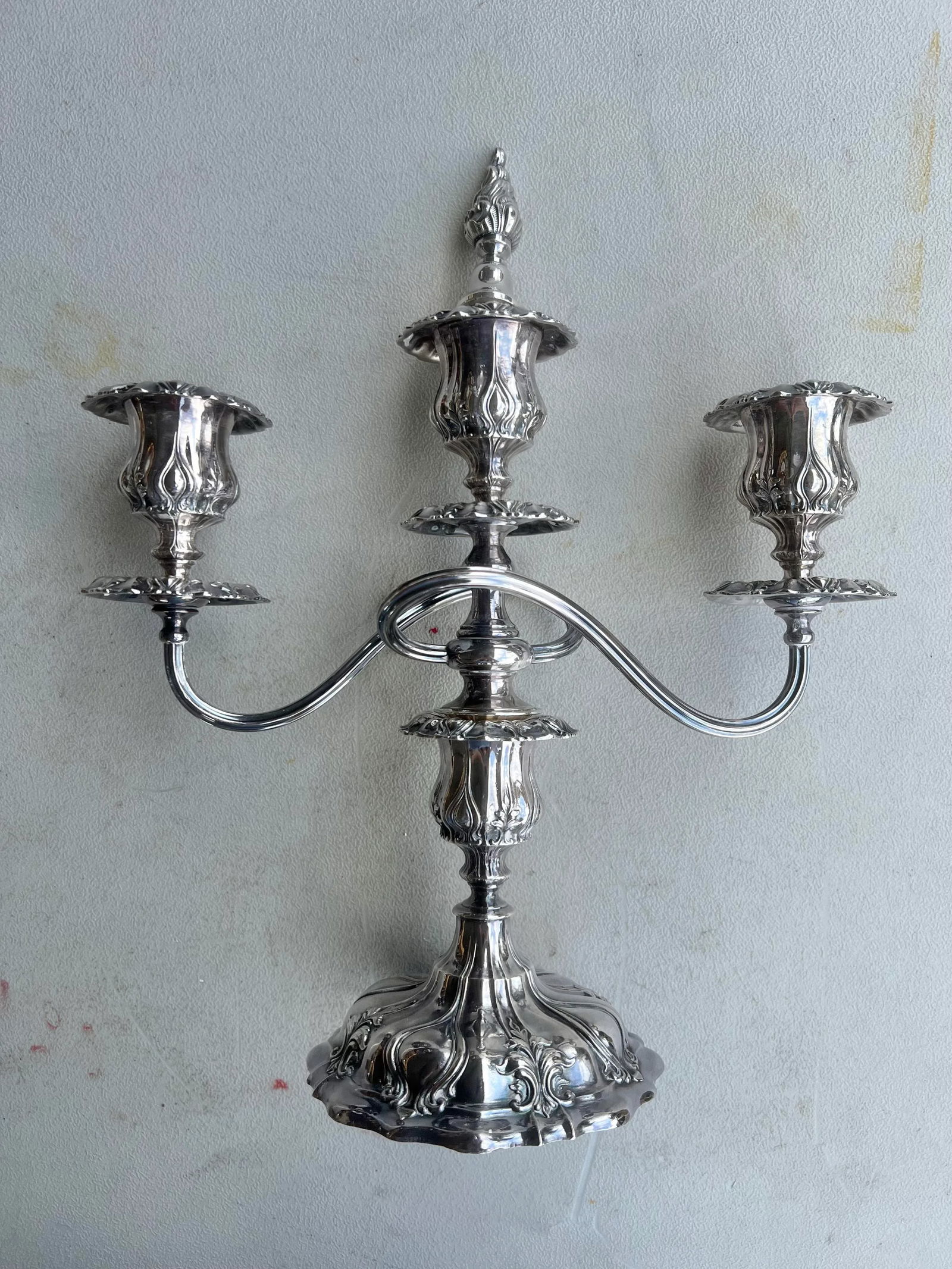 1920s Crescent Silverware Mfg. Co. Arm Candelabras- Set of 2 - 4