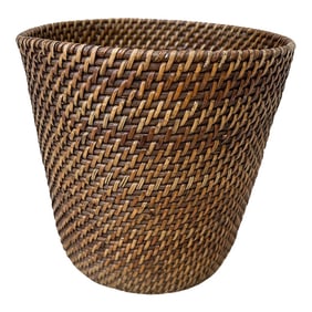 Woven Rattan Waste Basket