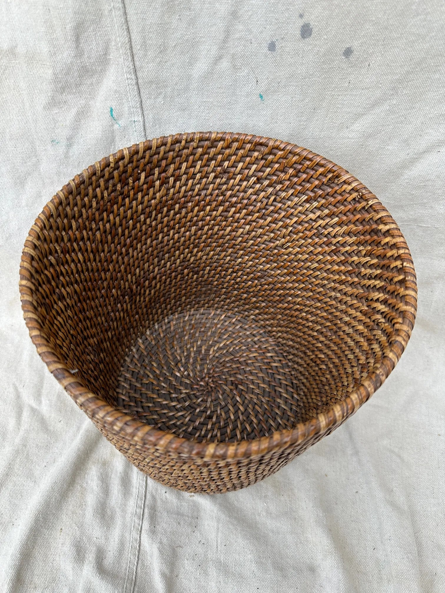 Woven Rattan Waste Basket - 3