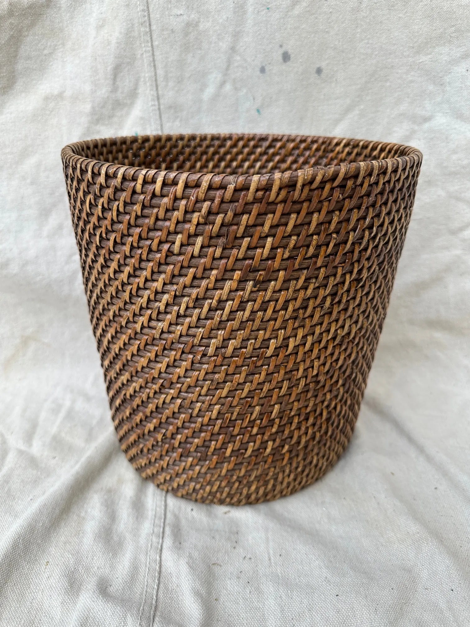 Woven Rattan Waste Basket - 4