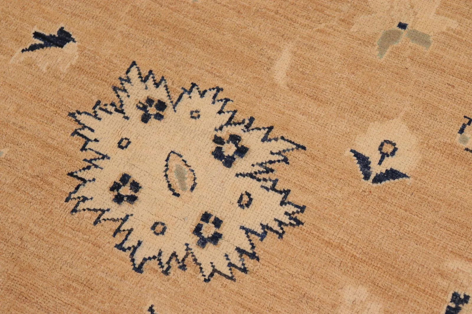 1990s Classic Ziegler Brown Blue Hand-Knotted Wool Rug - 10'0'' X 13'9'' - 6