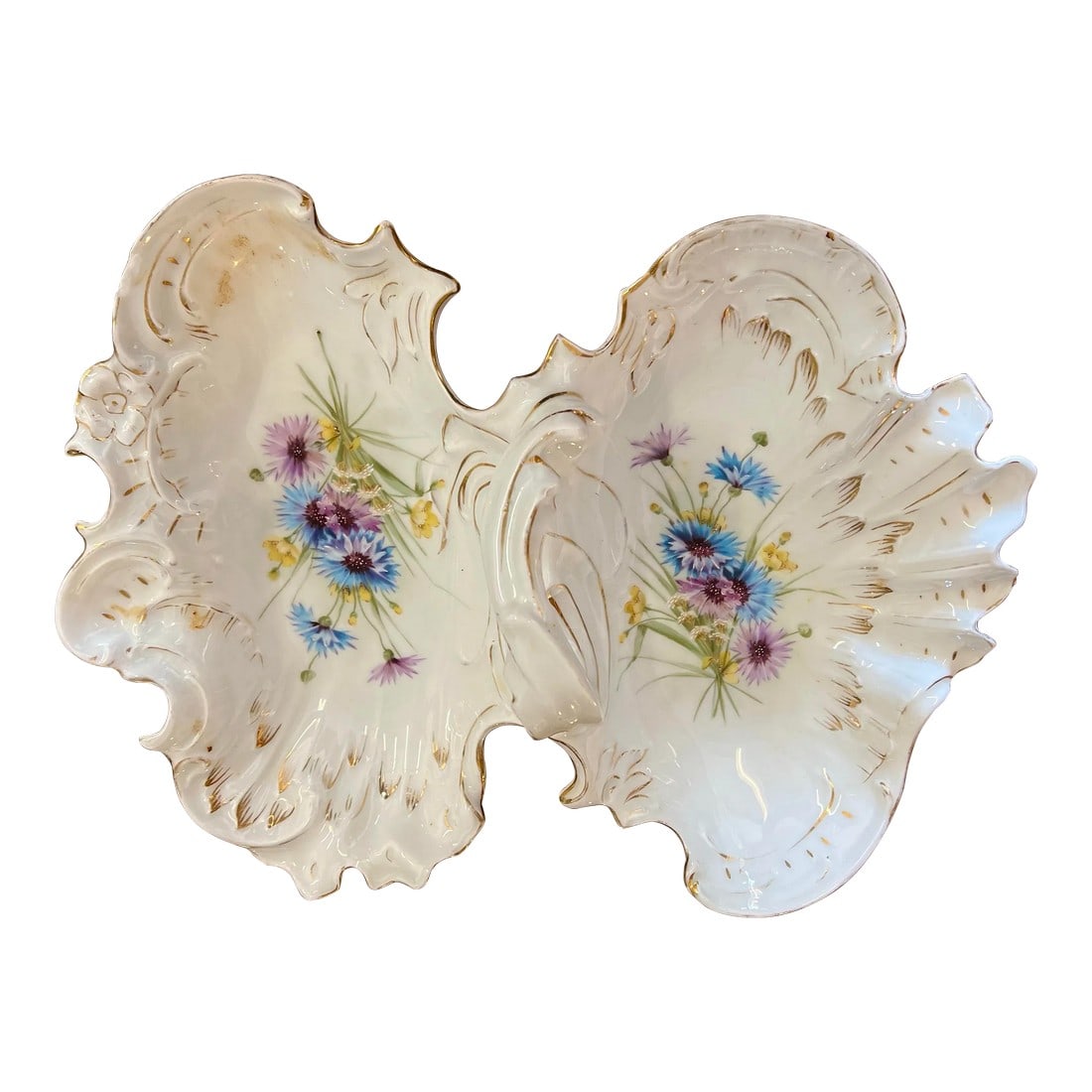 Late 19th Century Carl Tielsch Ct German Porcelain Double Sided Floral Dish With Handle (1 of 6)