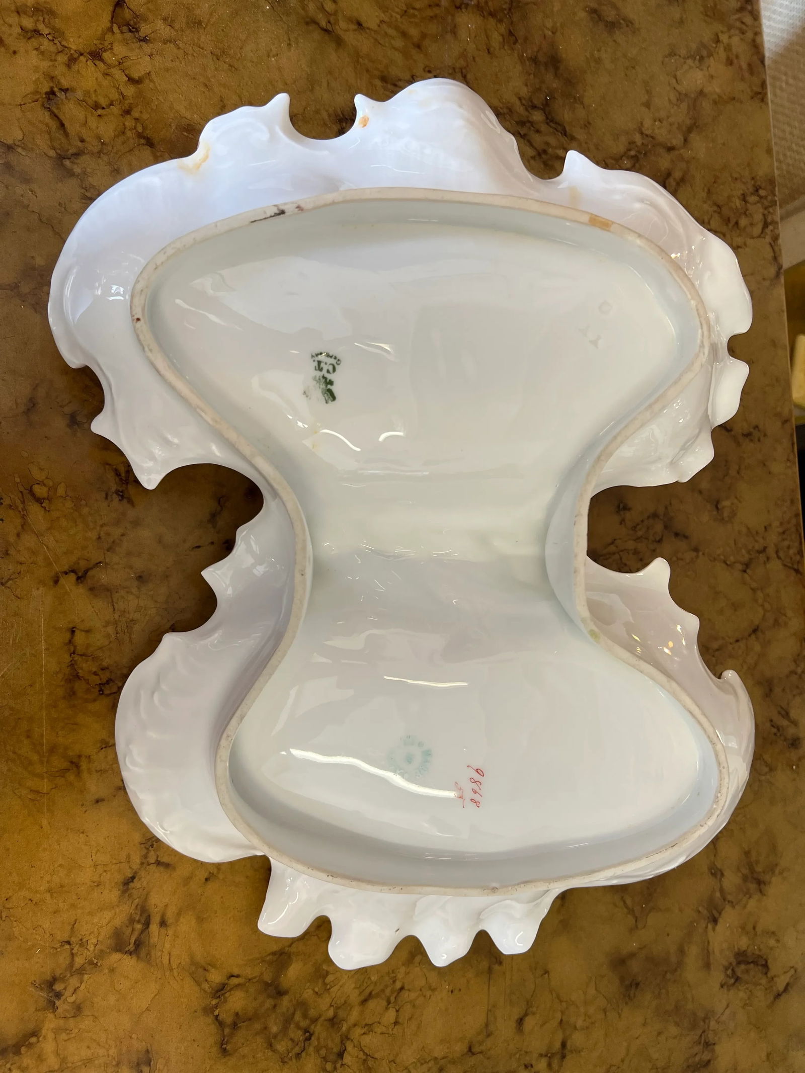 Late 19th Century Carl Tielsch Ct German Porcelain Double Sided Floral Dish With Handle - 4