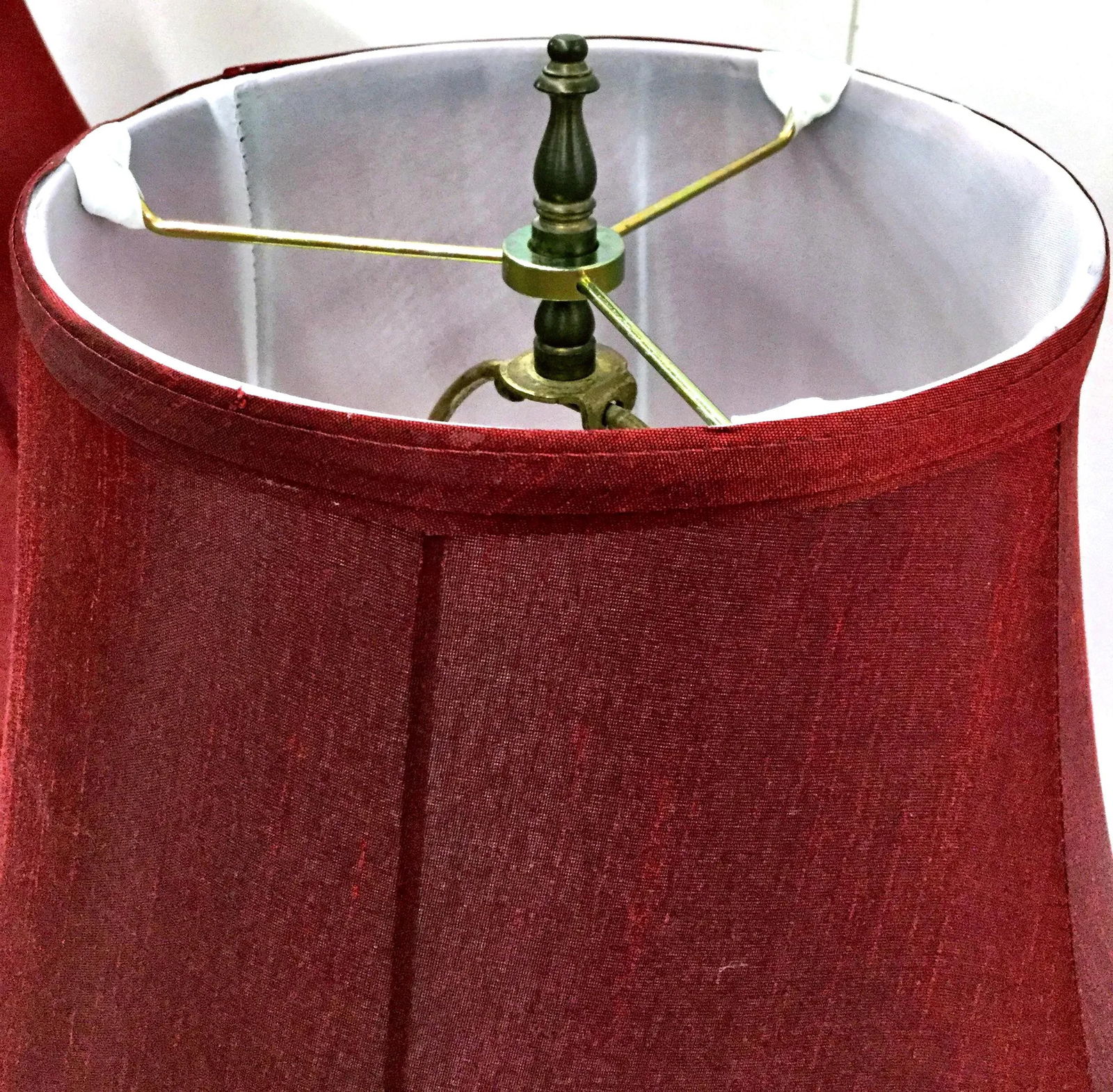 Victorian Vintage Hand Painted Glass and Carved Brass Table Lamps - A Pair - 5