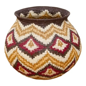 Artisanal Multicolor Handwoven Embera Basket