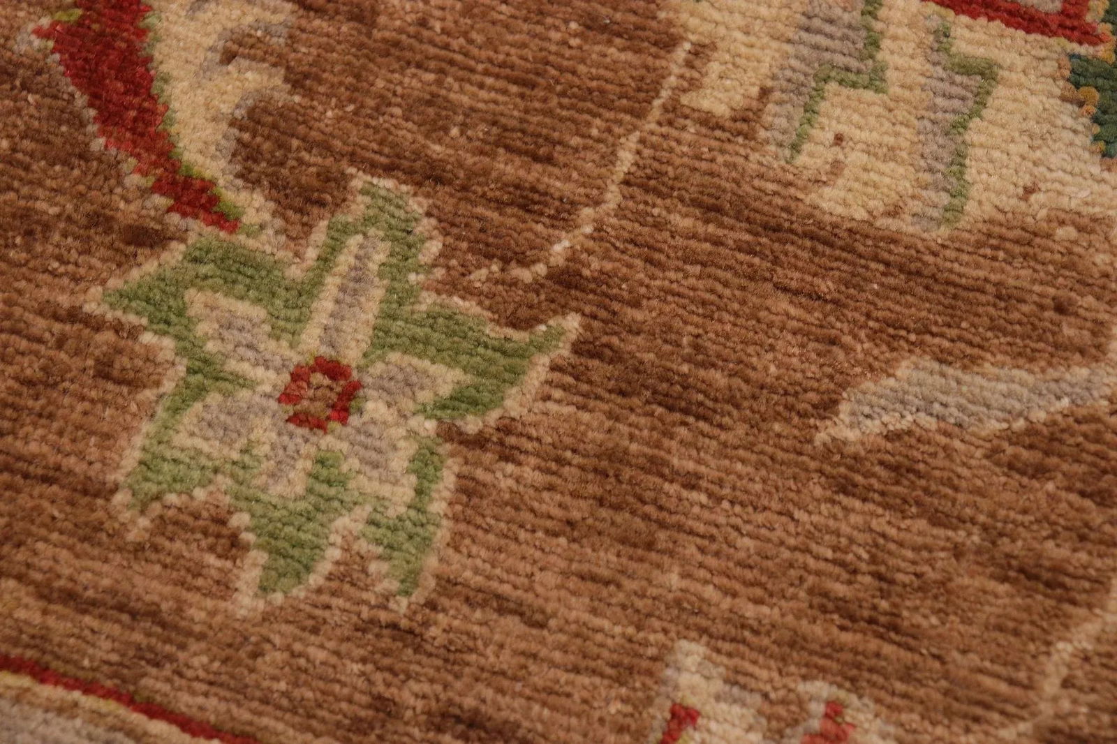 1990s Bohemien Ziegler Brown Tan Hand-Knotted Wool Rug - 9'11'' X 13'5'' - 3