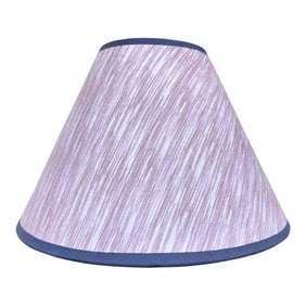 Vintage Pink and Mauve Striped Cloth Lampshade With Blue Trim
