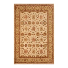 Boho Chic Ziegler Beige Green Hand-Knotted Wool Rug - 10'2'' X 13'9''