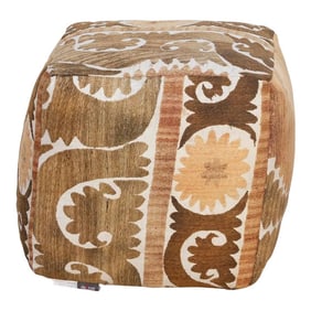 Karkara Antique Suzani Cube Ottoman