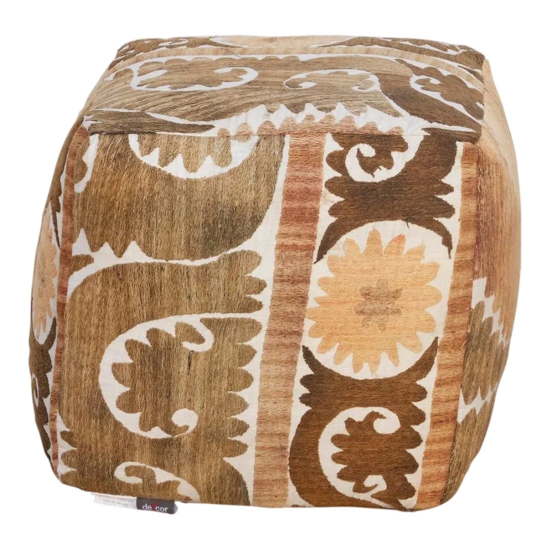 Karkara Antique Suzani Cube Ottoman: Our collection of Suzani ottomans offers a unique way to incorporate timeless beauty into your home. Suzani embroidery, traditionally crafted by women to adorn their homes and celebrate special occasi