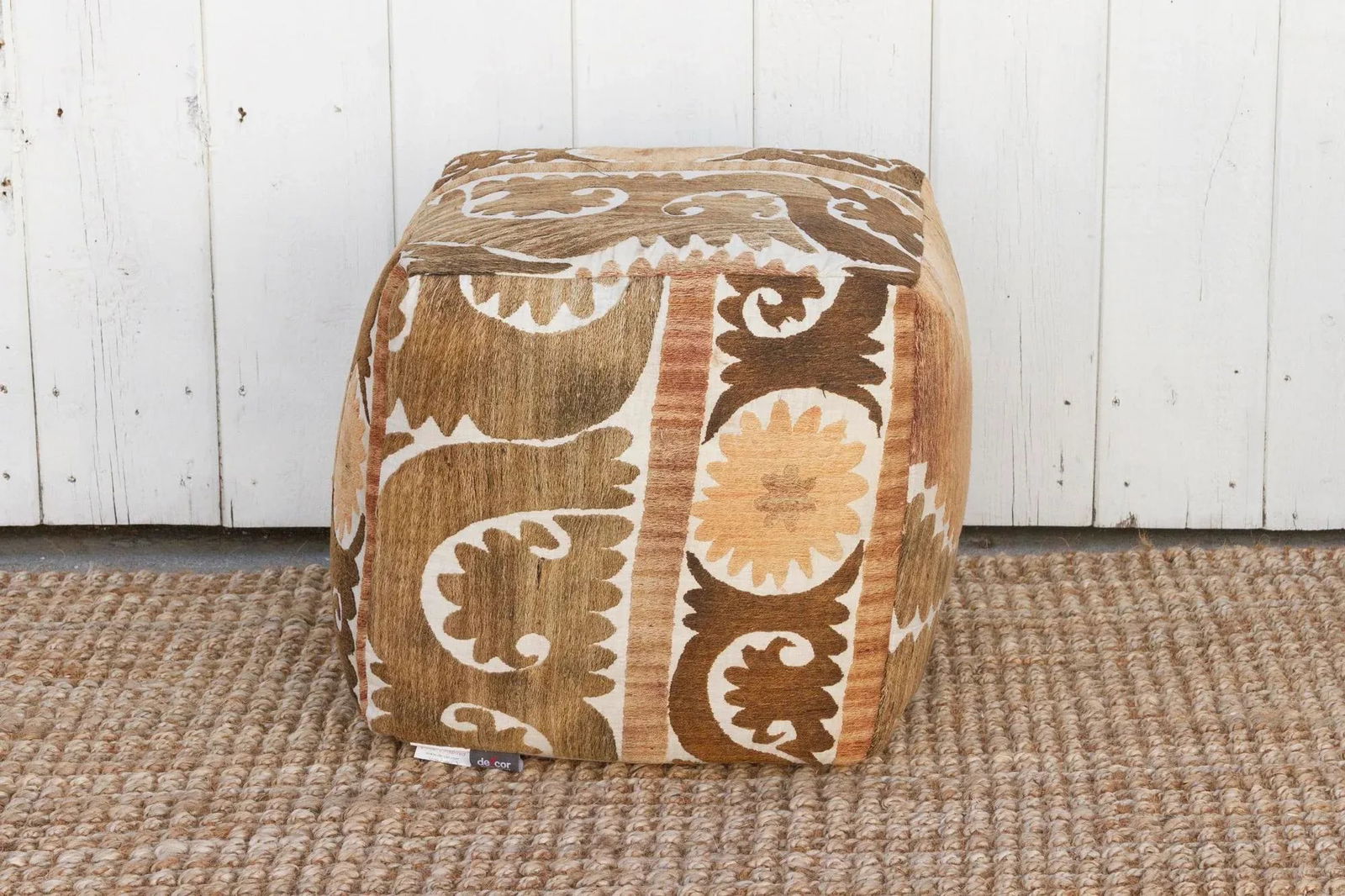 Karkara Antique Suzani Cube Ottoman - 2
