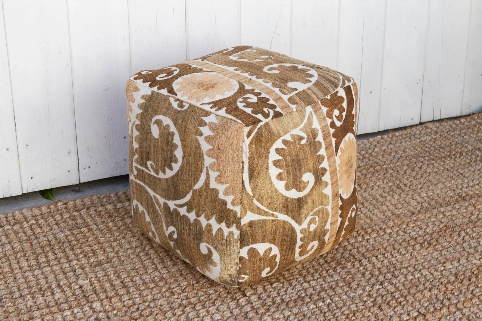 Karkara Antique Suzani Cube Ottoman - 3