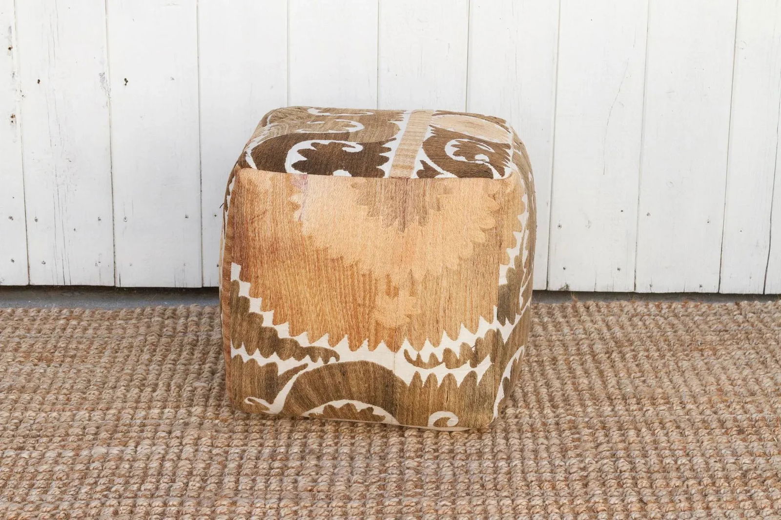 Karkara Antique Suzani Cube Ottoman - 4