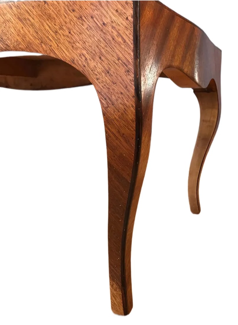 French Louis XV Style Walnut and Fruitwood Parquetry Coffee Table - 3