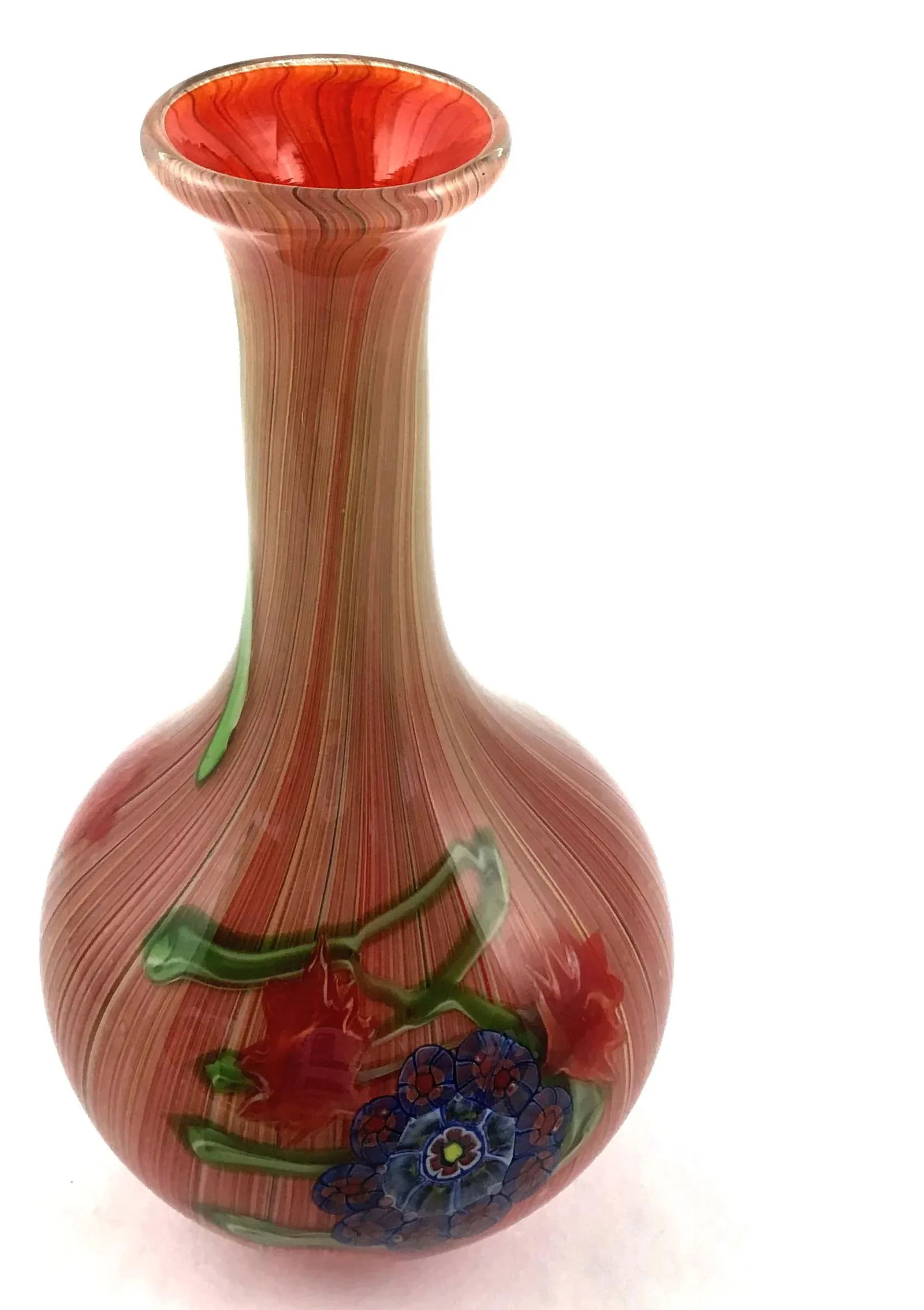 Vintage Murano Glass Vase With Millefiore Detail - 6