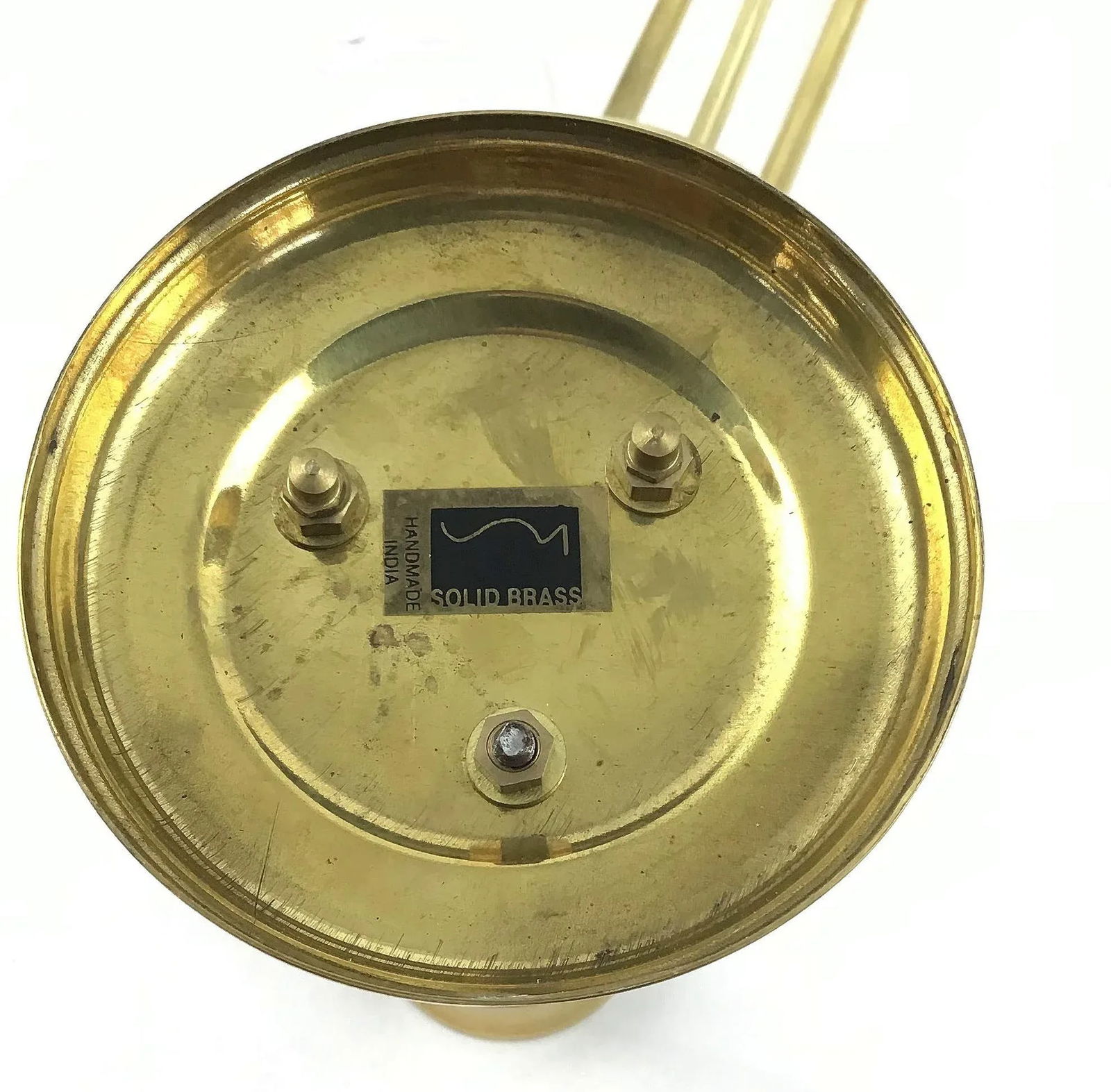 1960s Mid-Century Modern Glass and Brass Vases or Candle Holders - a Pair - 7