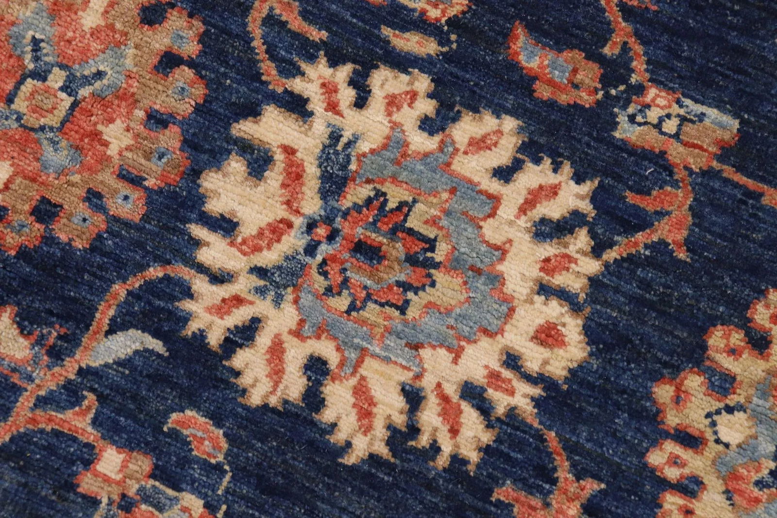 Oriental Ziegler Blue Rust Hand-Knotted Wool Rug - 7'8'' X 10'3'' - 3