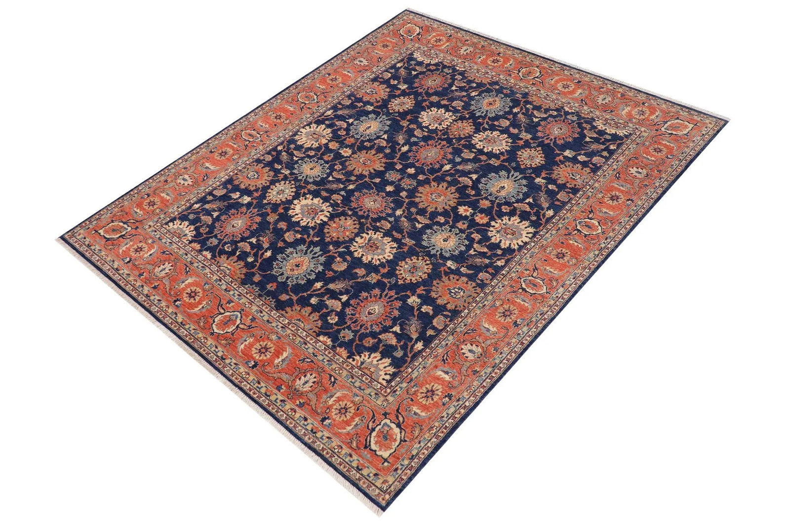 Oriental Ziegler Blue Rust Hand-Knotted Wool Rug - 7'8'' X 10'3'' - 4