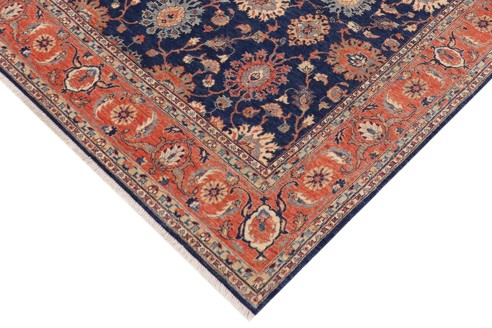 Oriental Ziegler Blue Rust Hand-Knotted Wool Rug - 7'8'' X 10'3'' - 6