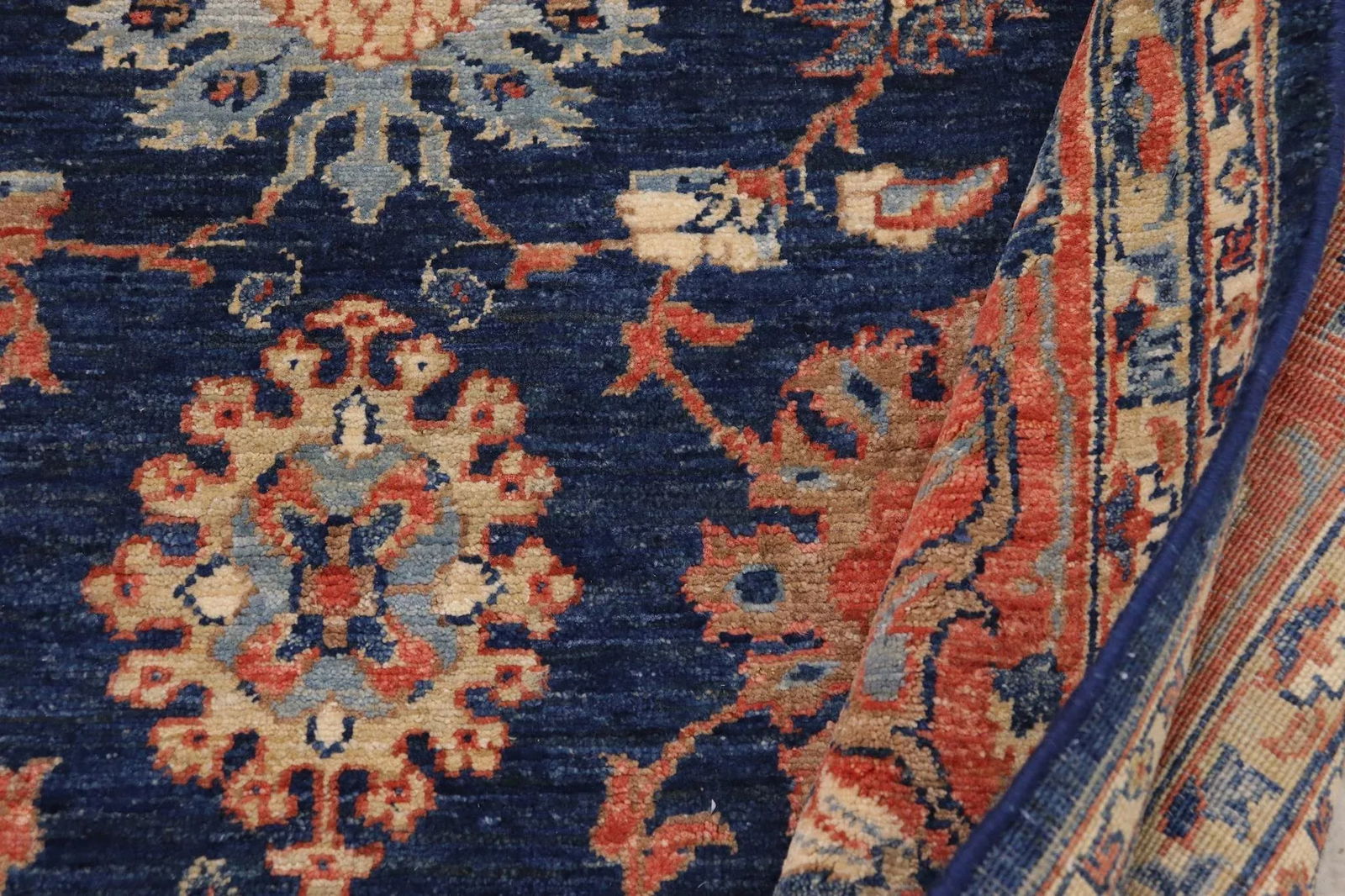 Oriental Ziegler Blue Rust Hand-Knotted Wool Rug - 7'8'' X 10'3'' - 7