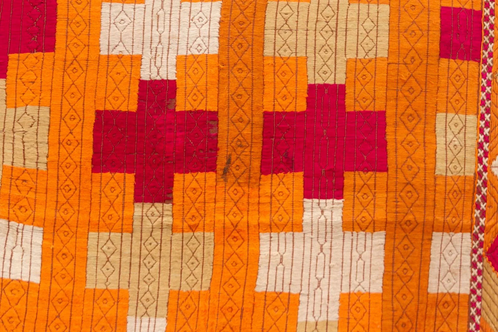 Antique Ceremonial Indian Phulkari Throw - 4