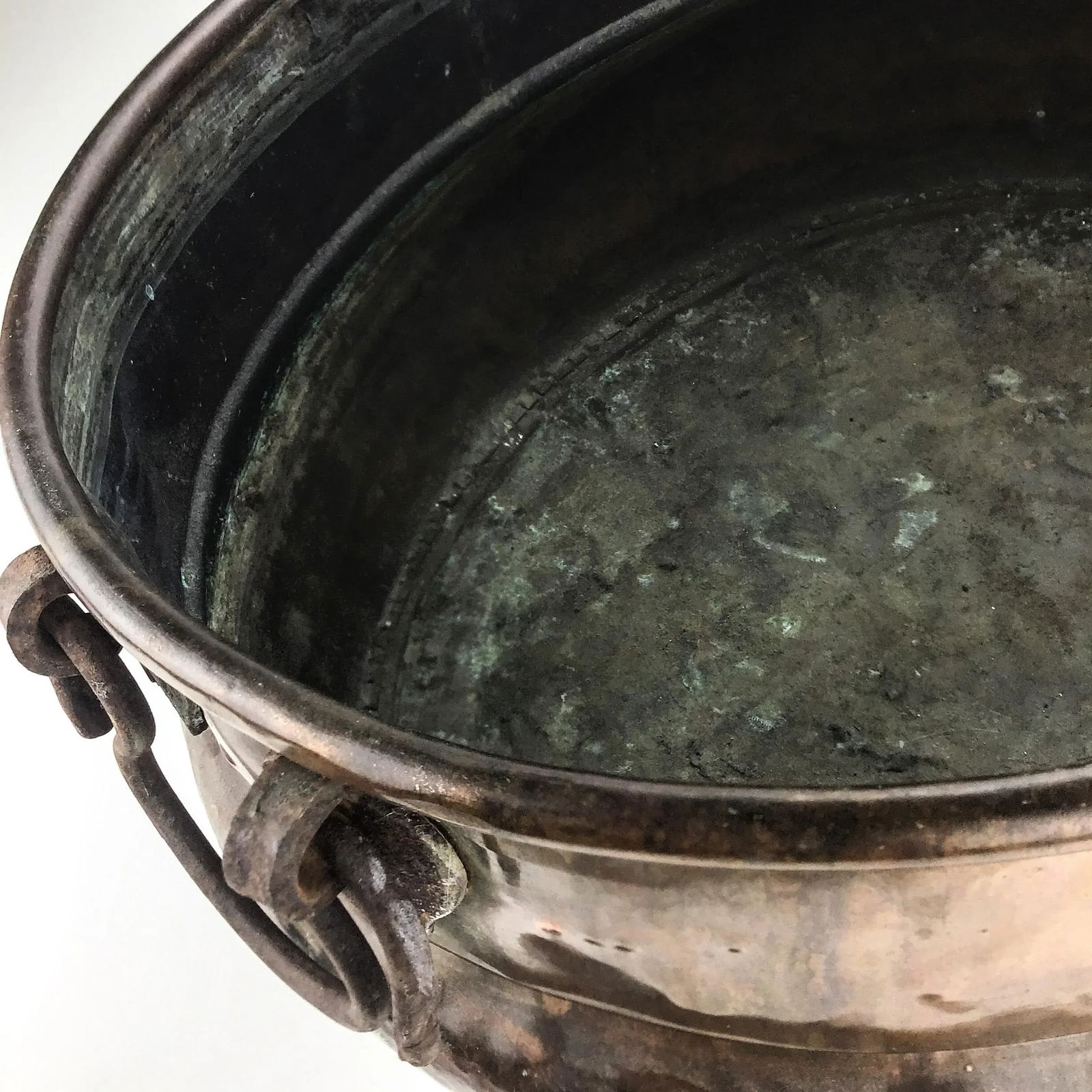 Massive Antique Brass Planter Pot Storage - 11