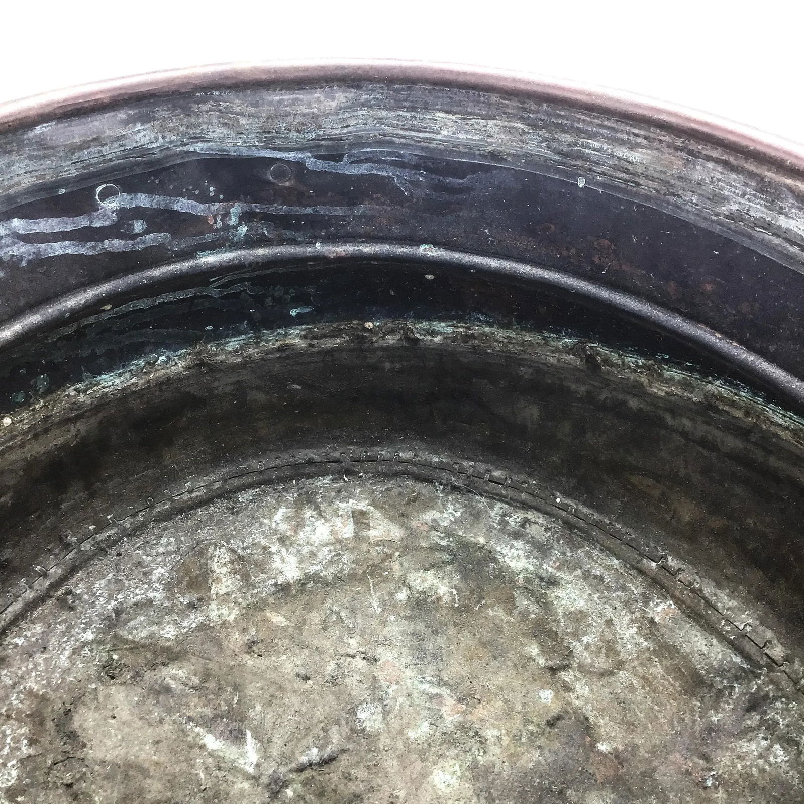 Massive Antique Brass Planter Pot Storage - 12